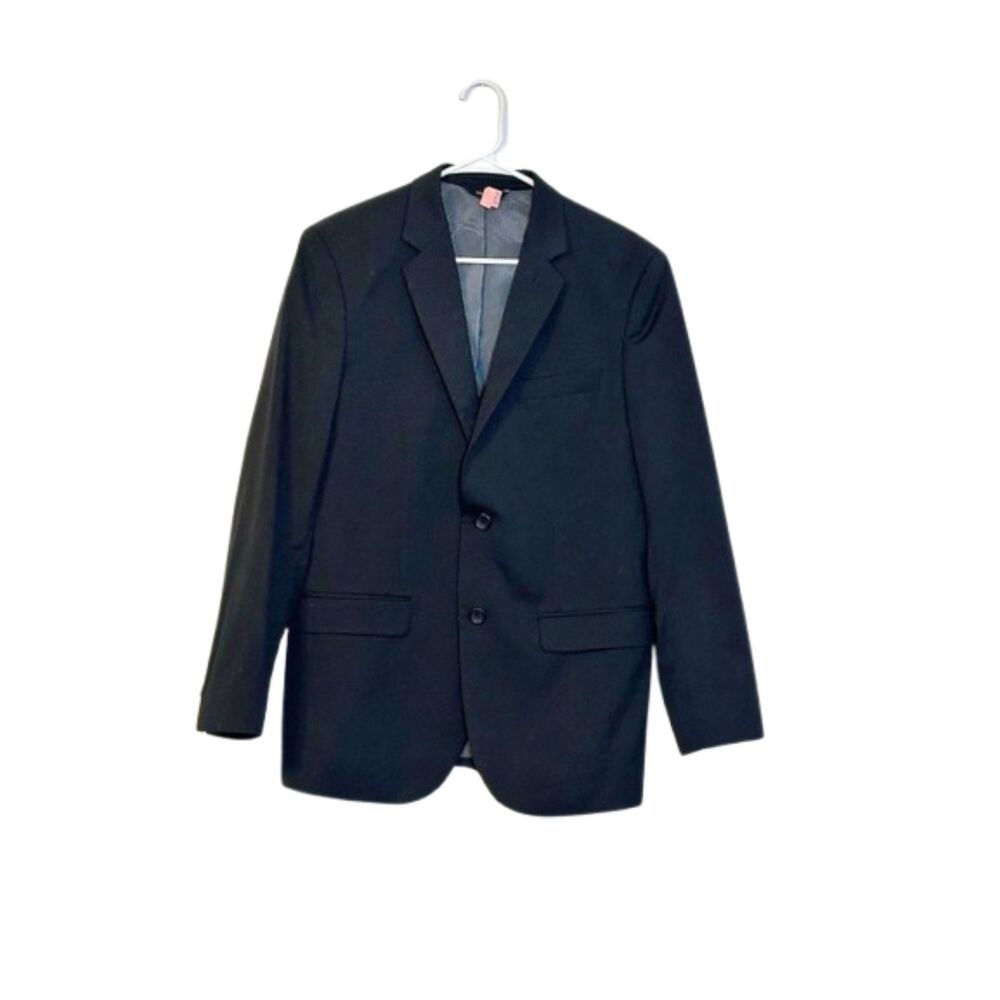 Banana Republic Mens Wool Two Button Suit Jacket Blazer Size 40 R Business Black